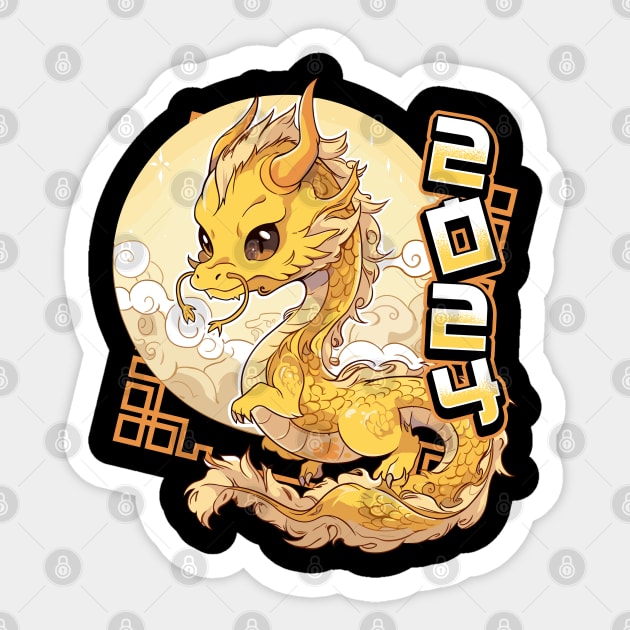 Chinese New Year 2024 Cute Moon Dragon Sticker by creative
